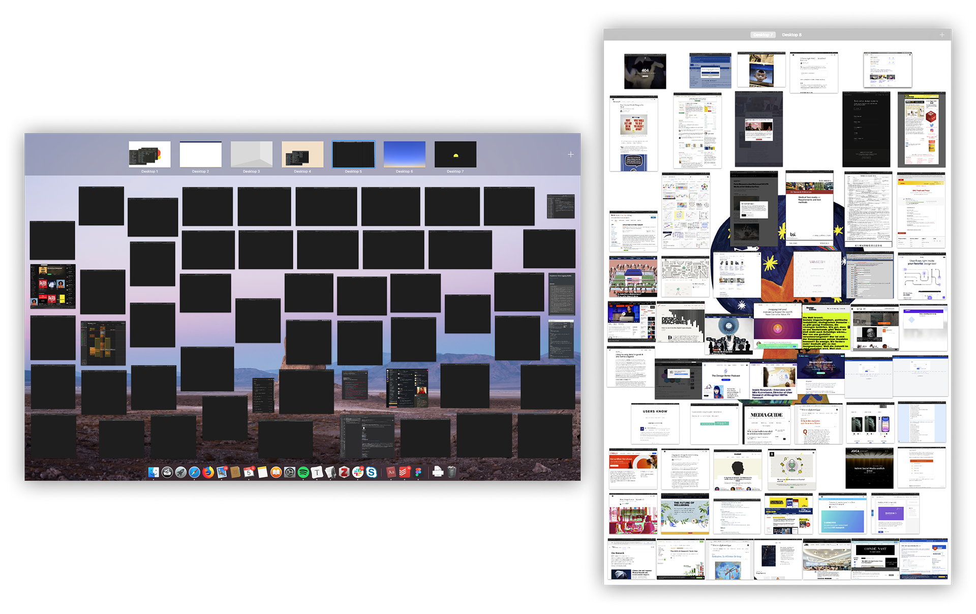My ordinary computer screen: numerous tabs, numerous windows, numerous desktop spaces.