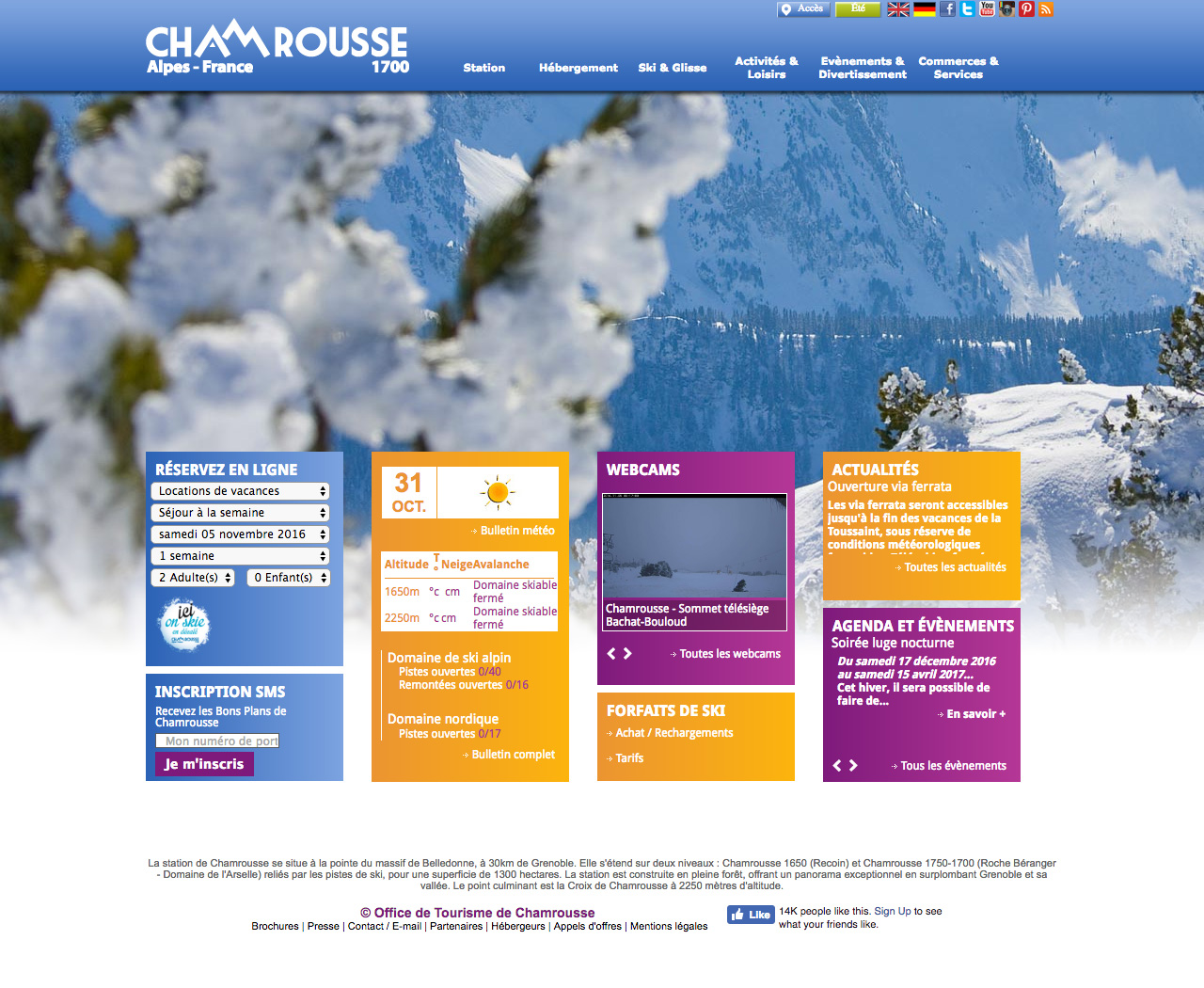 Chamrousse Tourism Office website from 2010